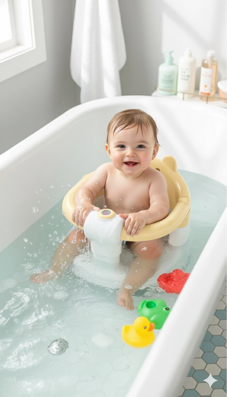 VaVbaby%20Önden%20Açılır%20Bebek%20Banyo%20&%20Bebek%20Mama%20Oturağı%20Sarı