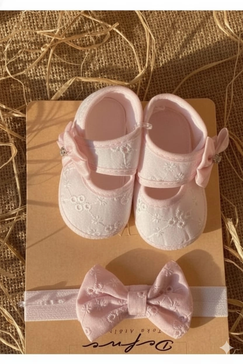 VaVbaby%20Kız%20Bebek%20Fiyonklu%20Yenidoğan%20Bebek%20Ayakkabısı%20-%20Mevlüt%20Ayakkabısı%20Pembe