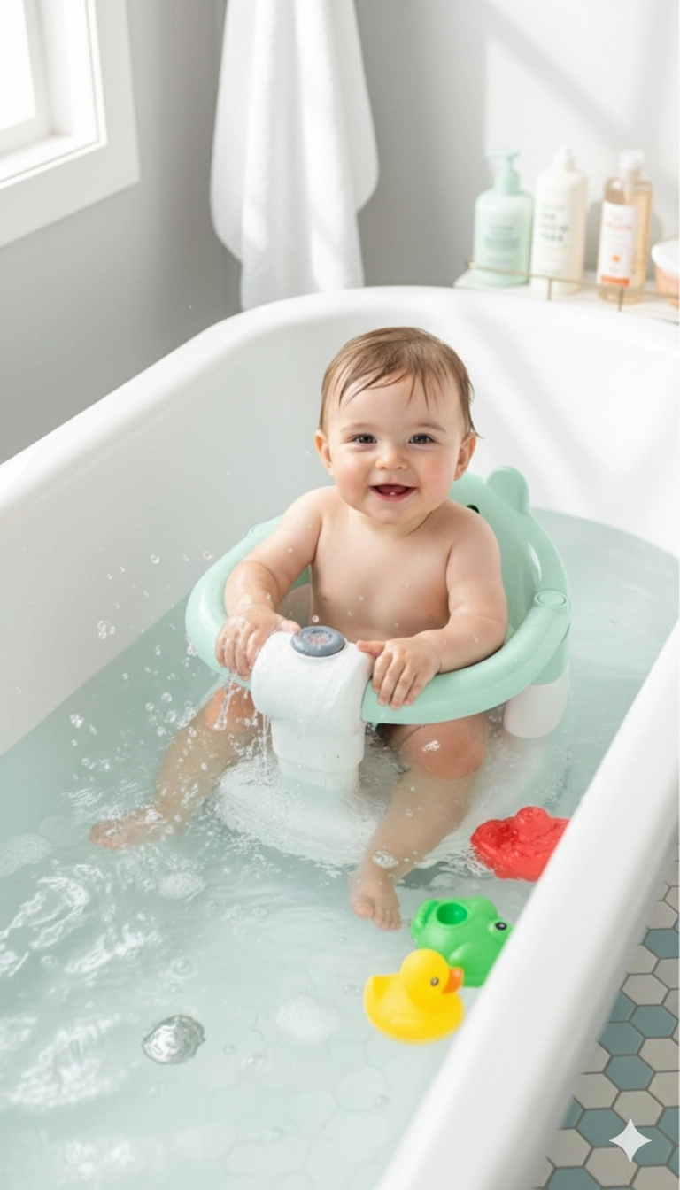 VaVbaby%20Önden%20Açılır%20Bebek%20Banyo%20&%20Bebek%20Mama%20Oturağı%20Mint%20Yeşili