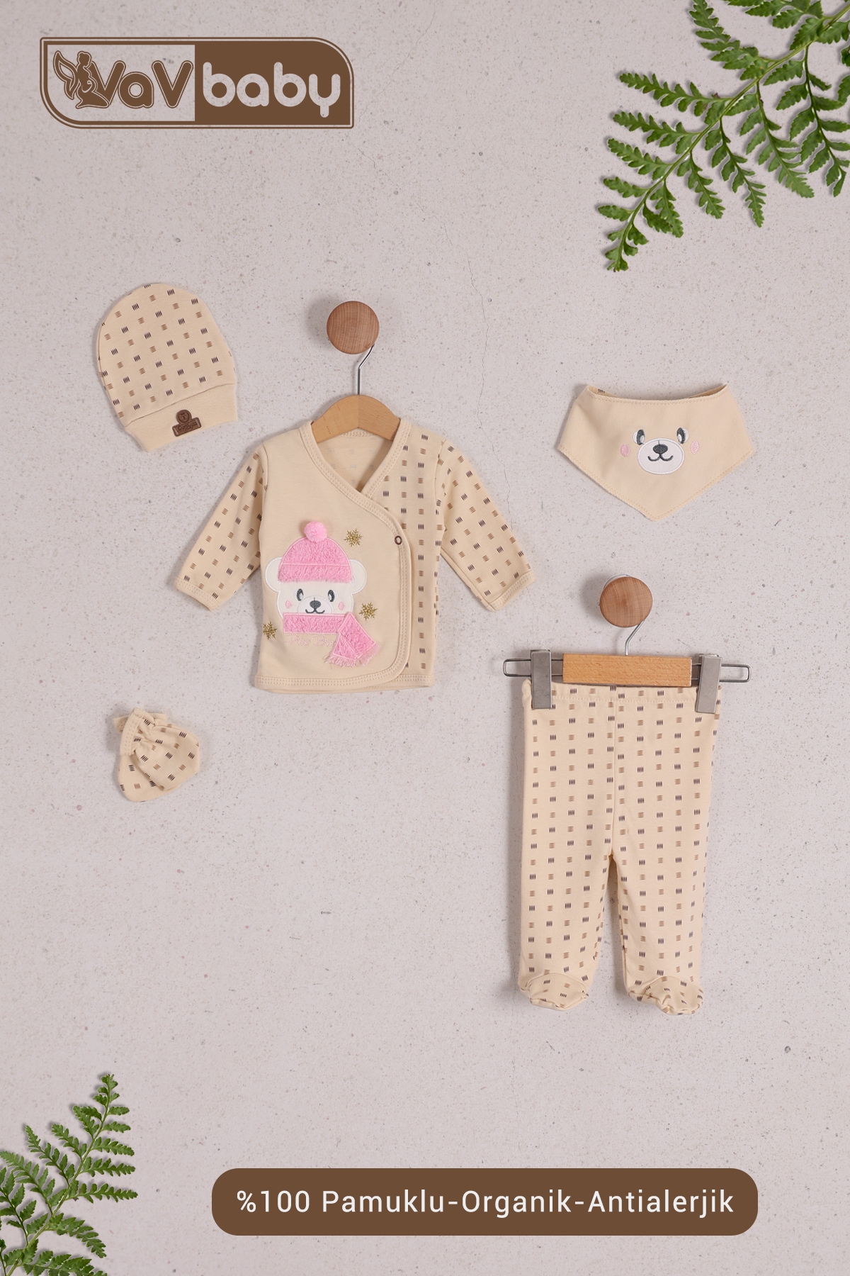VavBaby%20Organik%20Hastane%20Çıkışı%205’li%20Polar%20Bear%20Pembe