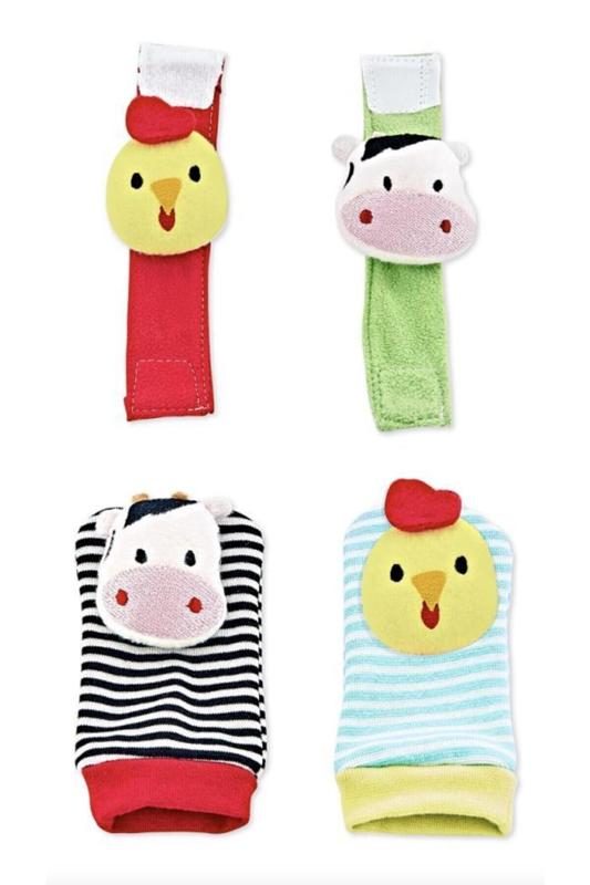 Babyjem%20Çıngıraklı%20Çorap%20ve%20Bileklik%20Karışık%20Desen