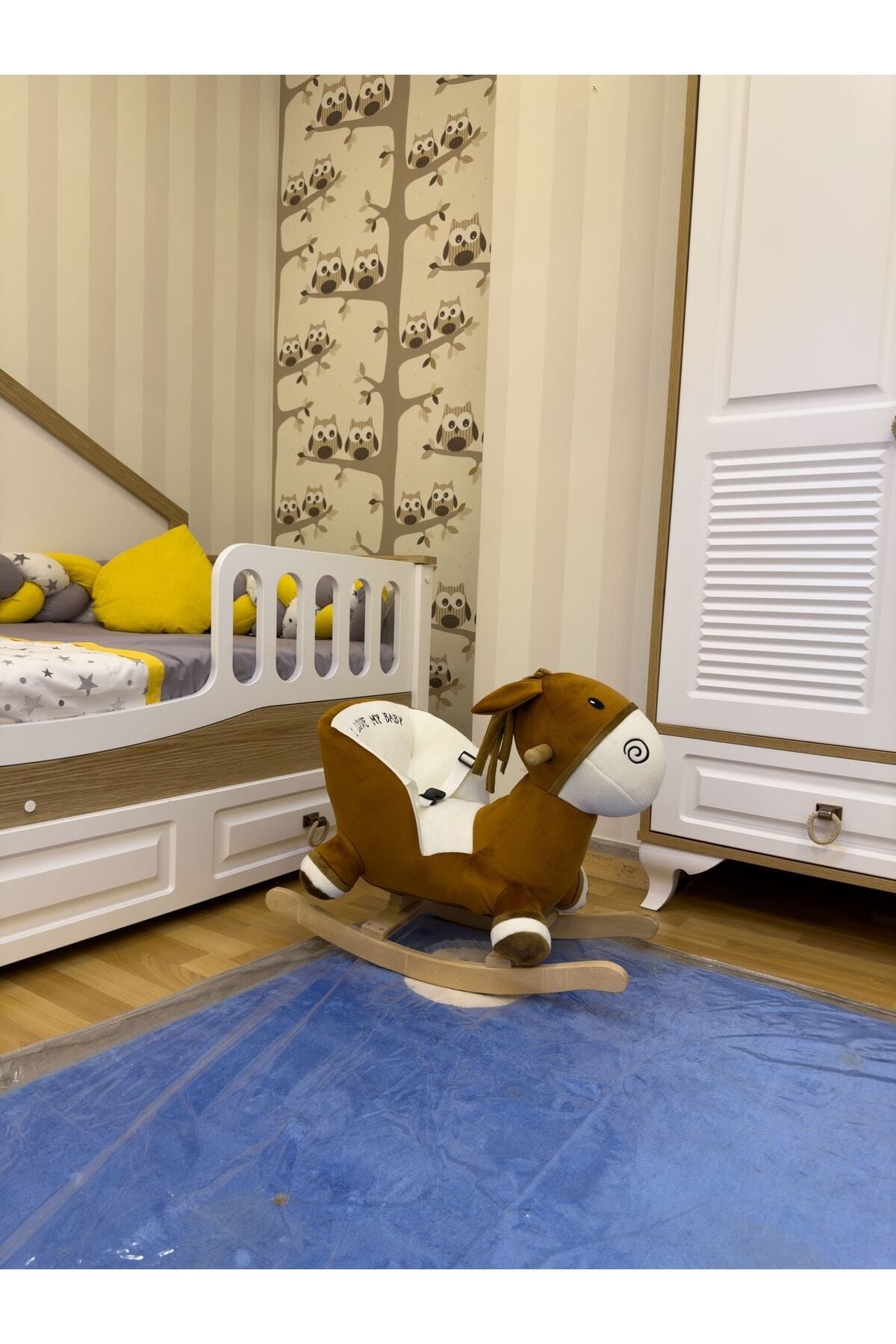 VaVbaby%20Sallanan%20At%20Ahşap%20Peluş%20Yumuşak%20-%20Eşek%20Kahverengi