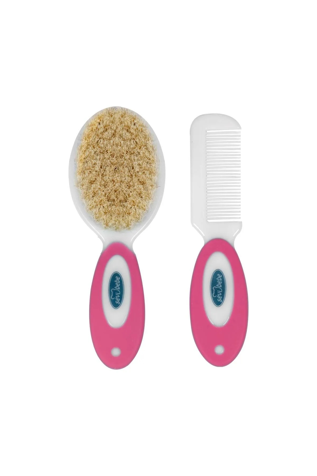 Sevi%20Bebe%20Naturel%20Fırça%20Tarak%20Seti%20Pembe