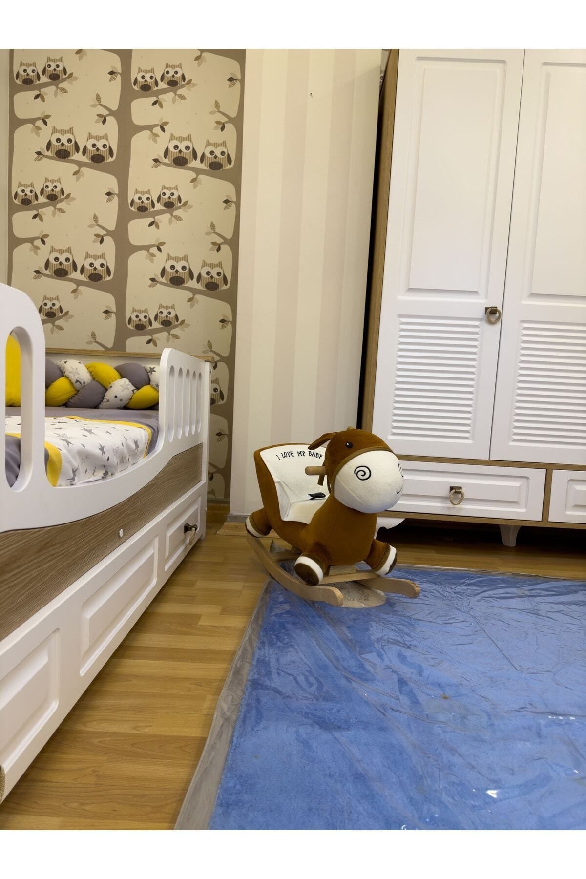 VaVbaby%20Sallanan%20At%20Ahşap%20Peluş%20Yumuşak%20-%20Eşek%20Kahverengi