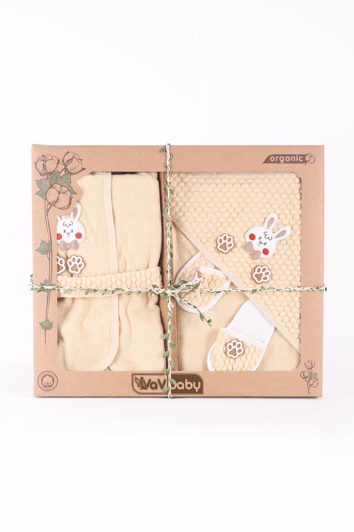 VaVbaby%20Organik%20Bambu%20Bebek%20Havlu%20Bornoz%20Seti%20Bebek%20Havlu%20Kundak%20Rabbit