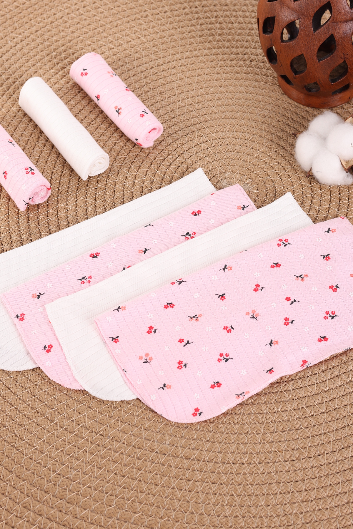 VaVbaby%207’li%20Bebek%20Ağız%20Mendili%20Seti%20–%20%100%20Pamuk,%20Yumuşak%20Ve%20Emici%20Pembe%20Çiçekli