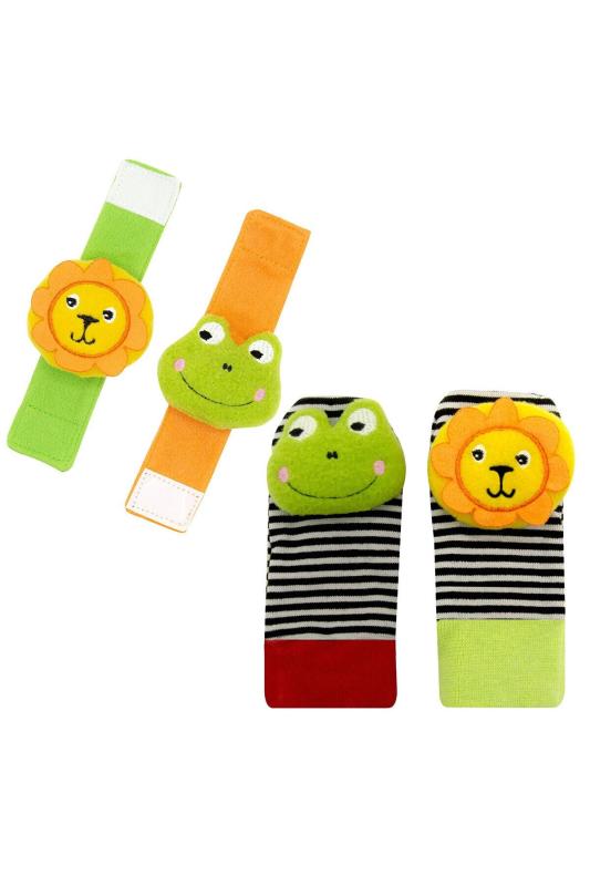 Babyjem%20Çıngıraklı%20Çorap%20ve%20Bileklik%20Karışık%20Desen