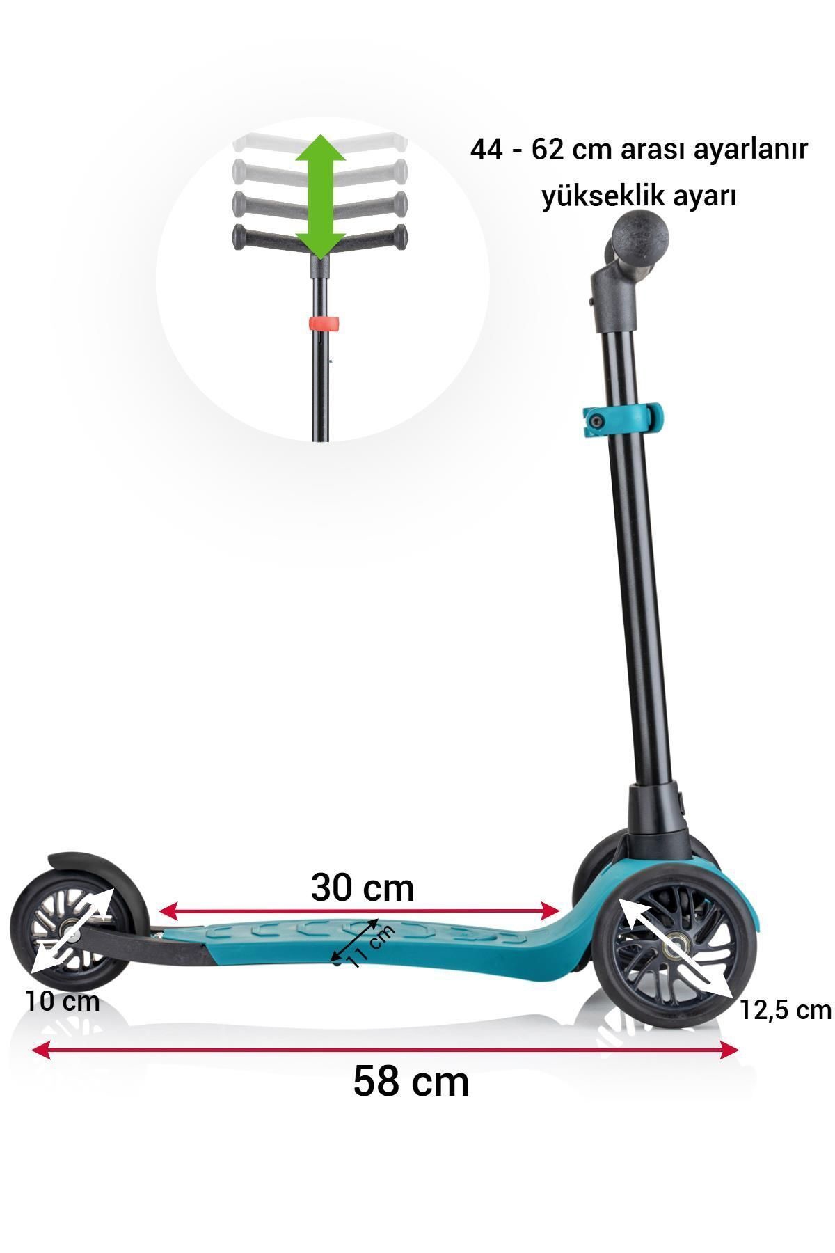VaVbaby%203%20Tekerli%20Yükseklik%20Ayarlı%20Ziply%20Scooter%20Yeşil