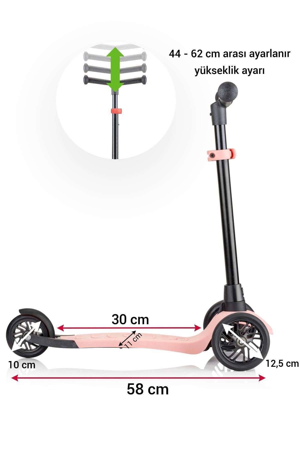 VaVbaby%203%20Tekerli%20Yükseklik%20Ayarlı%20Ziply%20Scooter%20Pembe