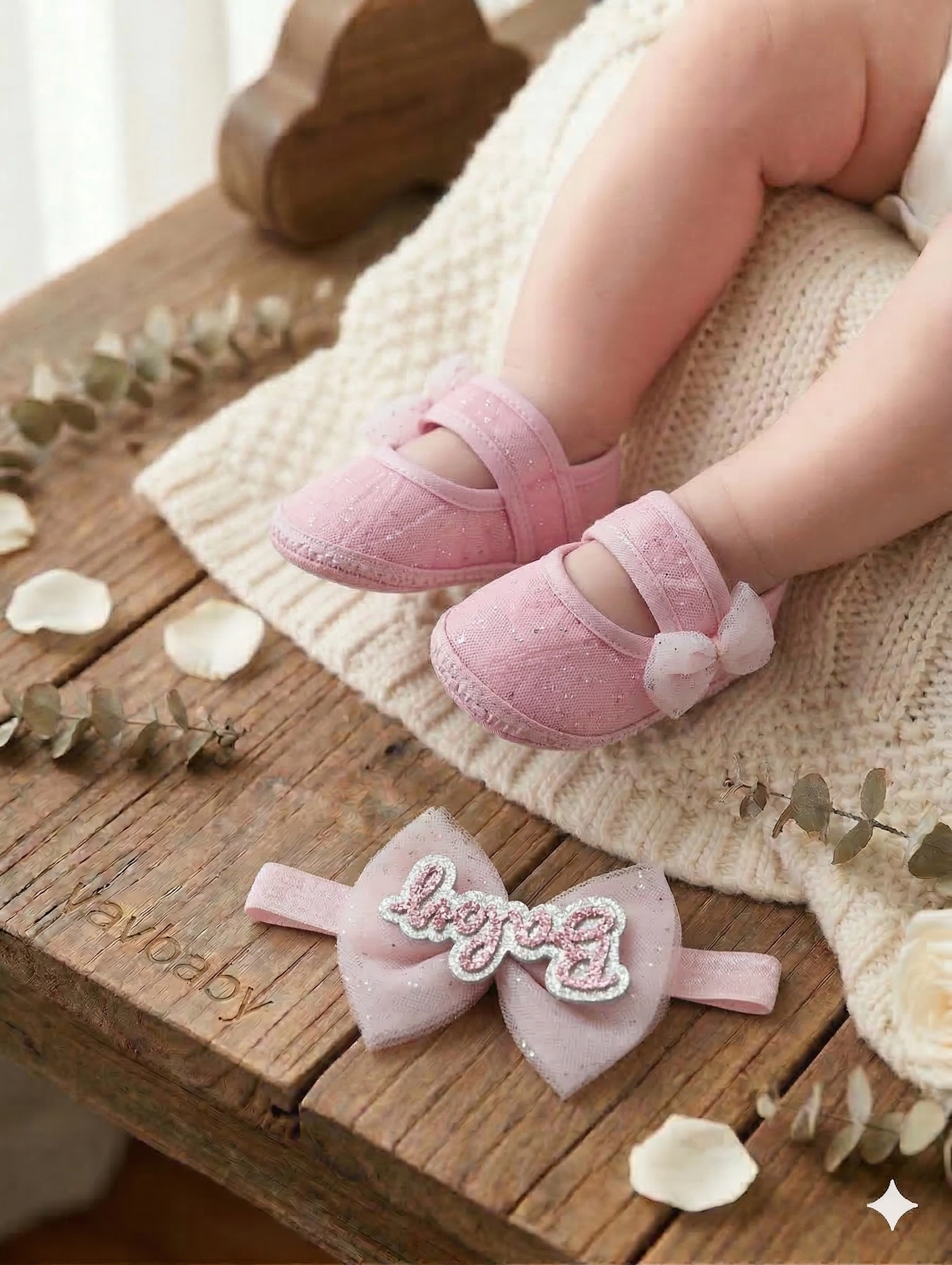 VaVbaby%20Barbie%20Pink%20-%20Pembe%20Kız%20Bebek%20Bandana%20ve%20Ayakkabı%200-6%20Ay%20Şirin%20Sevimli%20Rahat%20Yumuşak%20Taban