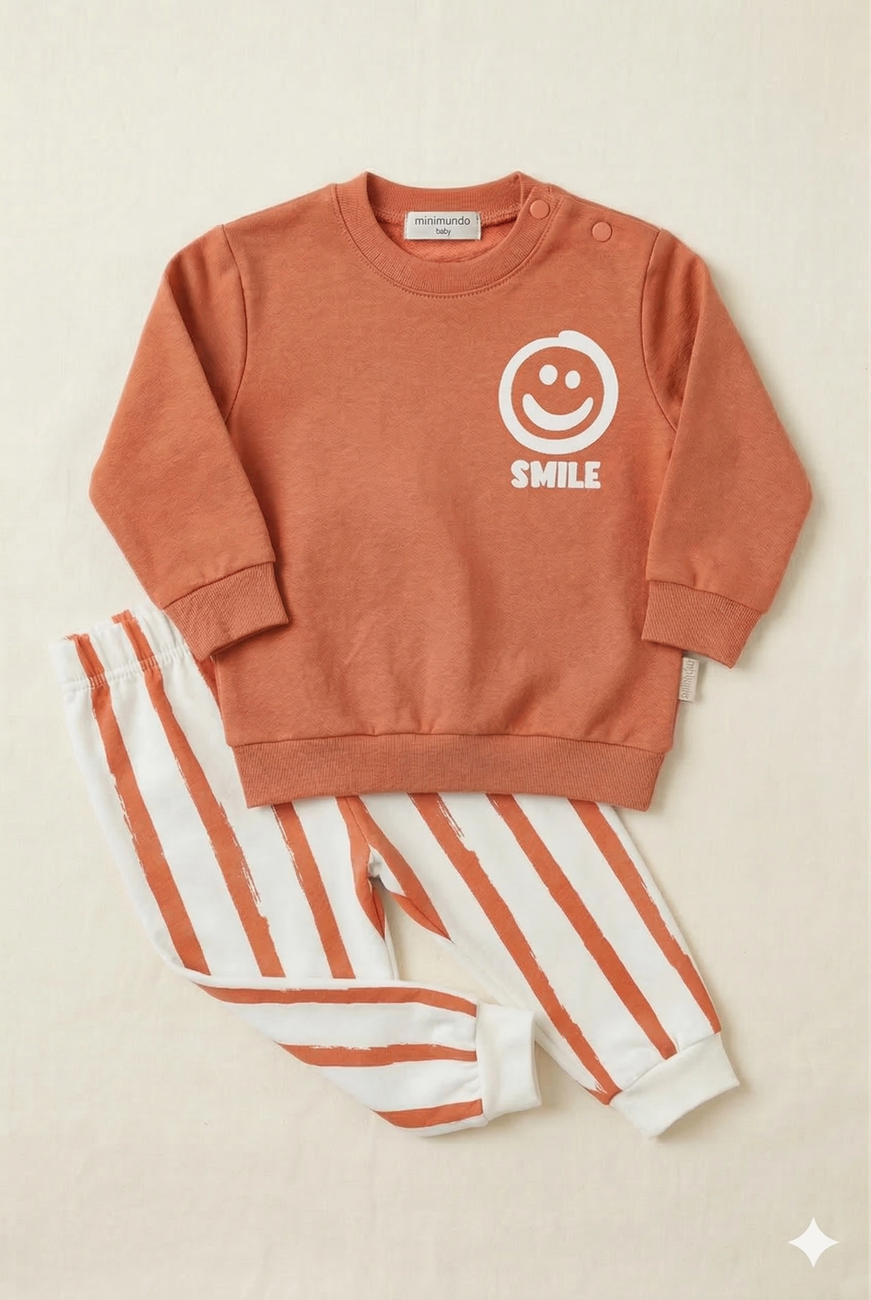 Erkek%20Bebek%20Smile%20Baskılı%20Lacivert%20Alt%20Üst%20Takım%20Turuncu