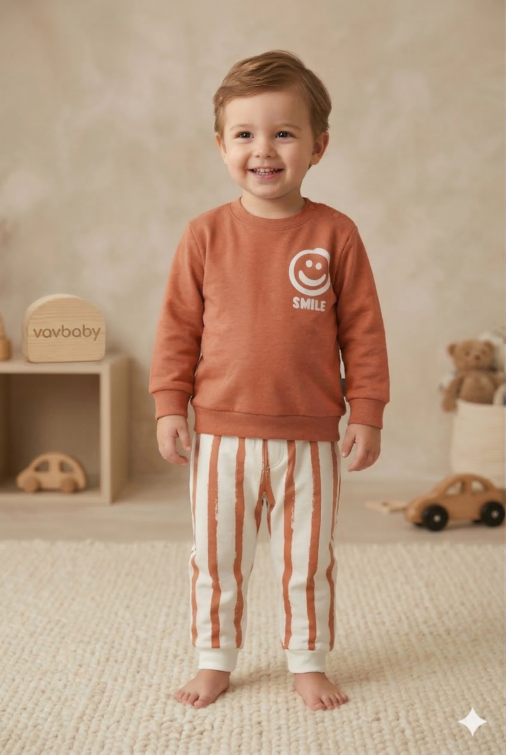 Erkek%20Bebek%20Smile%20Baskılı%20Lacivert%20Alt%20Üst%20Takım%20Turuncu
