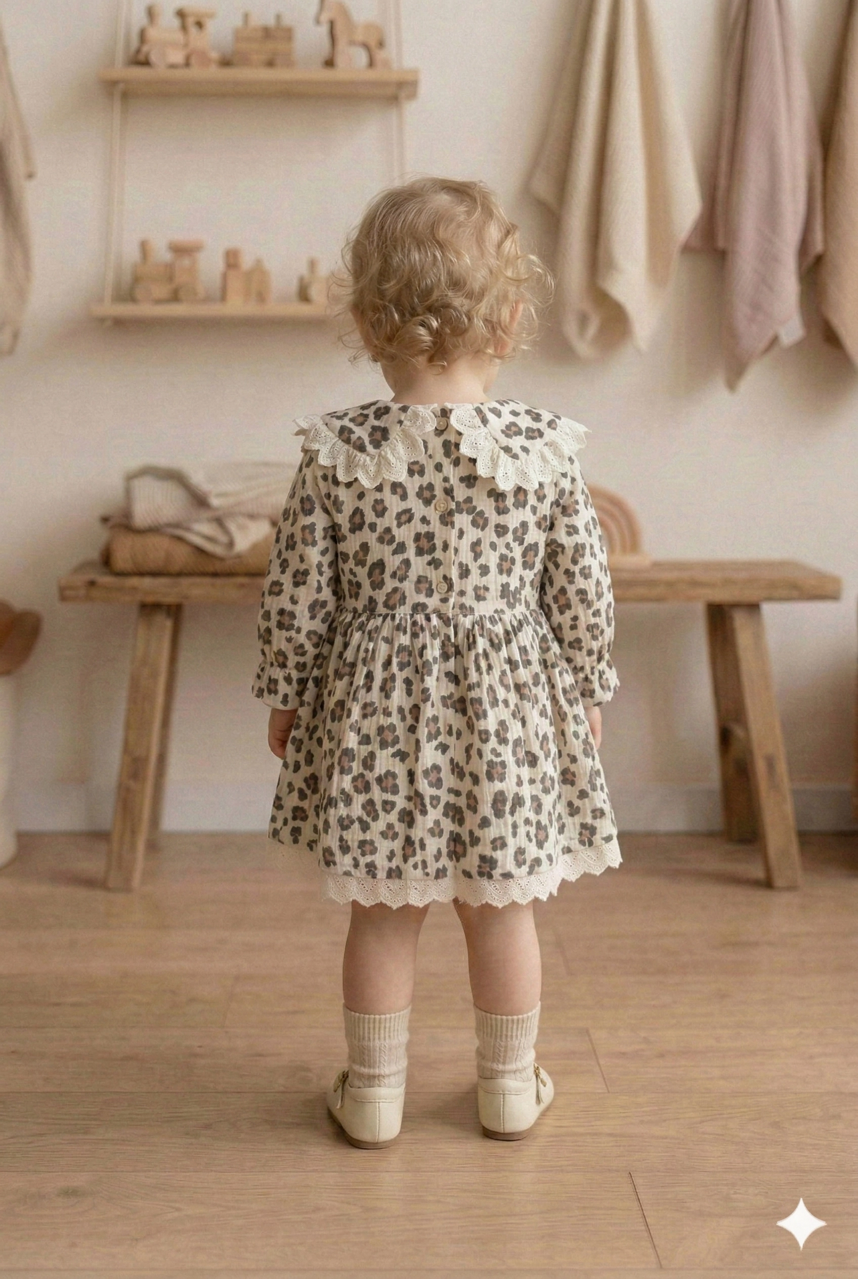 Dantel%20Yakalı%20Leopar%20Desenli%20Müslin%20Kız%20Bebek%20Elbisesi