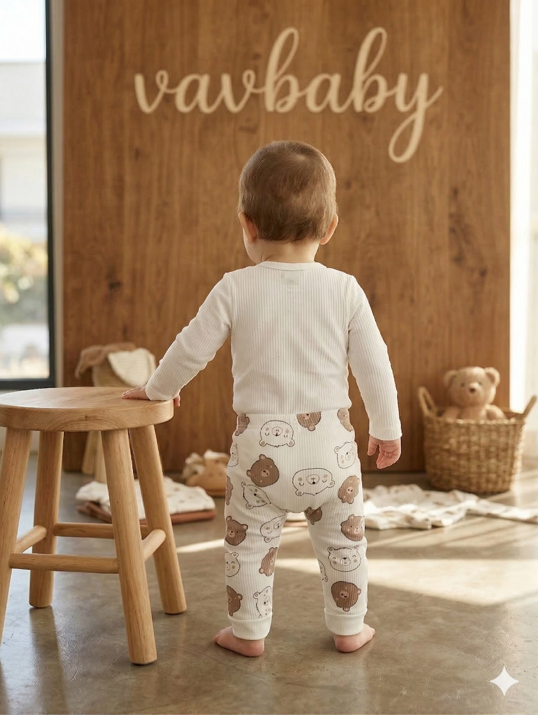 Vavbaby%202li%20Desenli%20%100%20Pamuklu%20Kız%20Bebek%20Body%20Pantolon%20Takım-Ayıcık