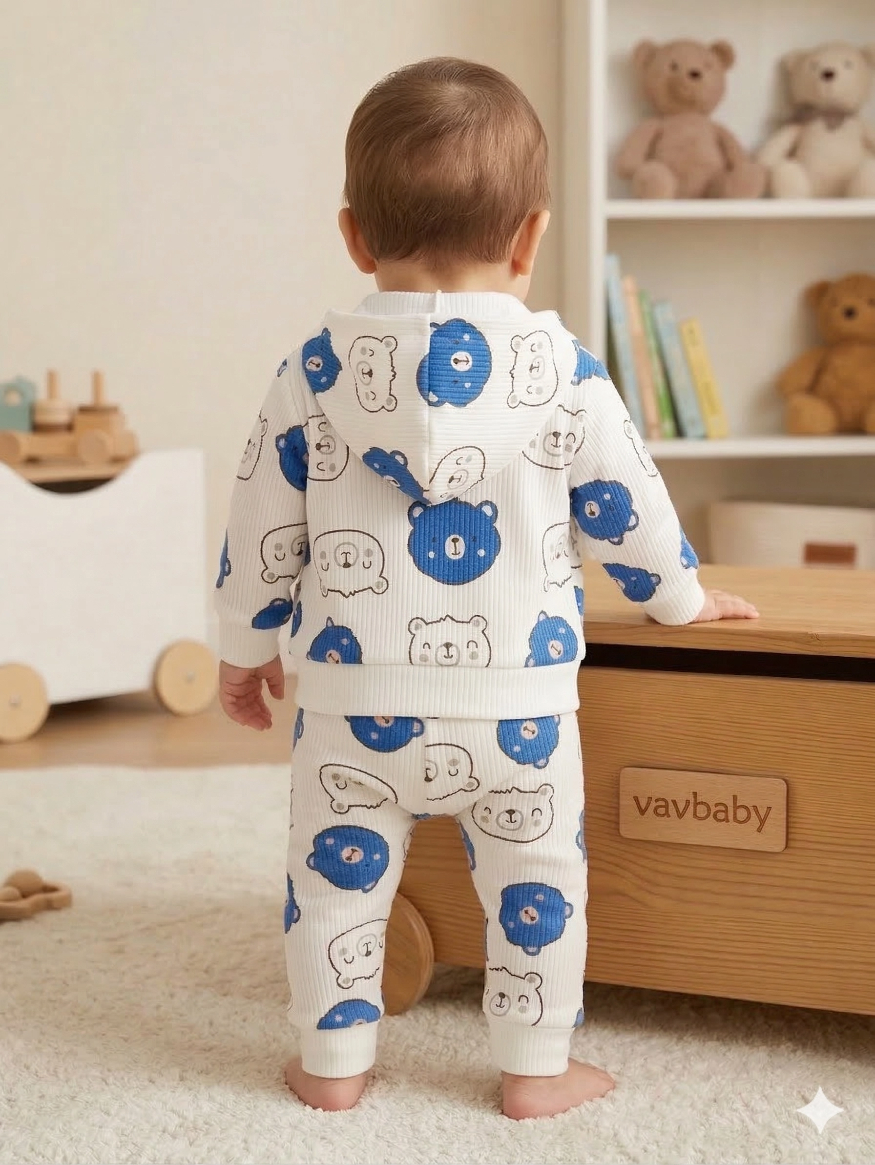 Ayıcık%20Desenli%203’lü%20Bebek%20Takımı%20-%20Kapüşonlu%20Hırka,%20Zıbın%20Body%20ve%20Alt%20Pijama%20Seti%20Mavi