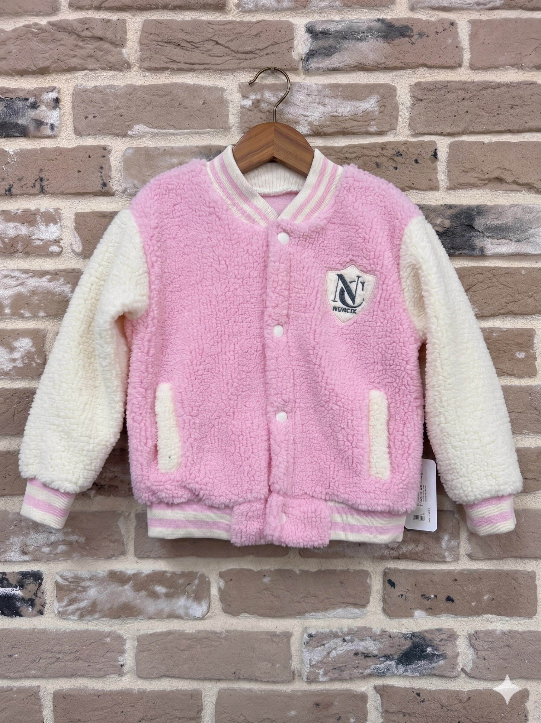 Çocuk%20Welsoft%20Kolej%20Model%20Peluş%20Tek%20Ceket-Pembe