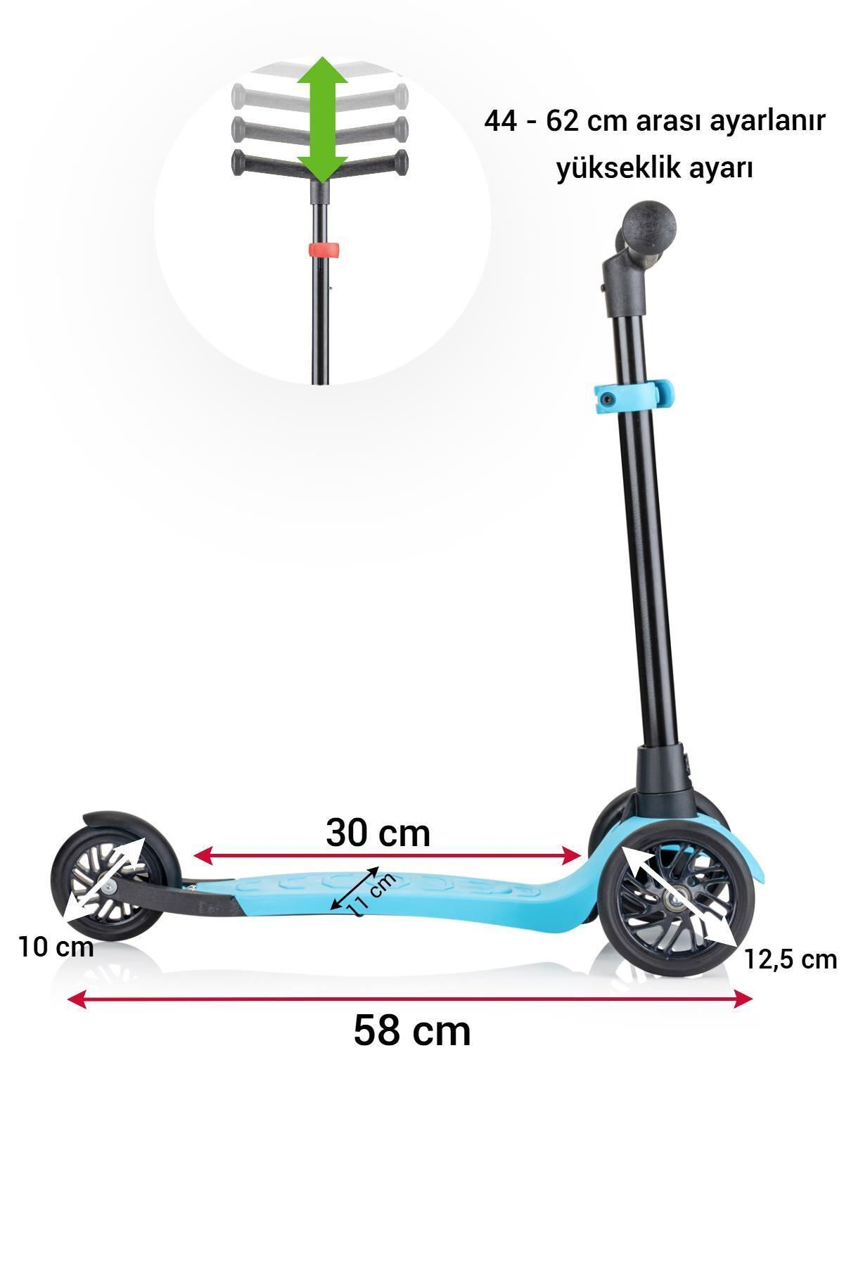 VaVbaby%203%20Tekerli%20Yükseklik%20Ayarlı%20Ziply%20Scooter%20Mavi