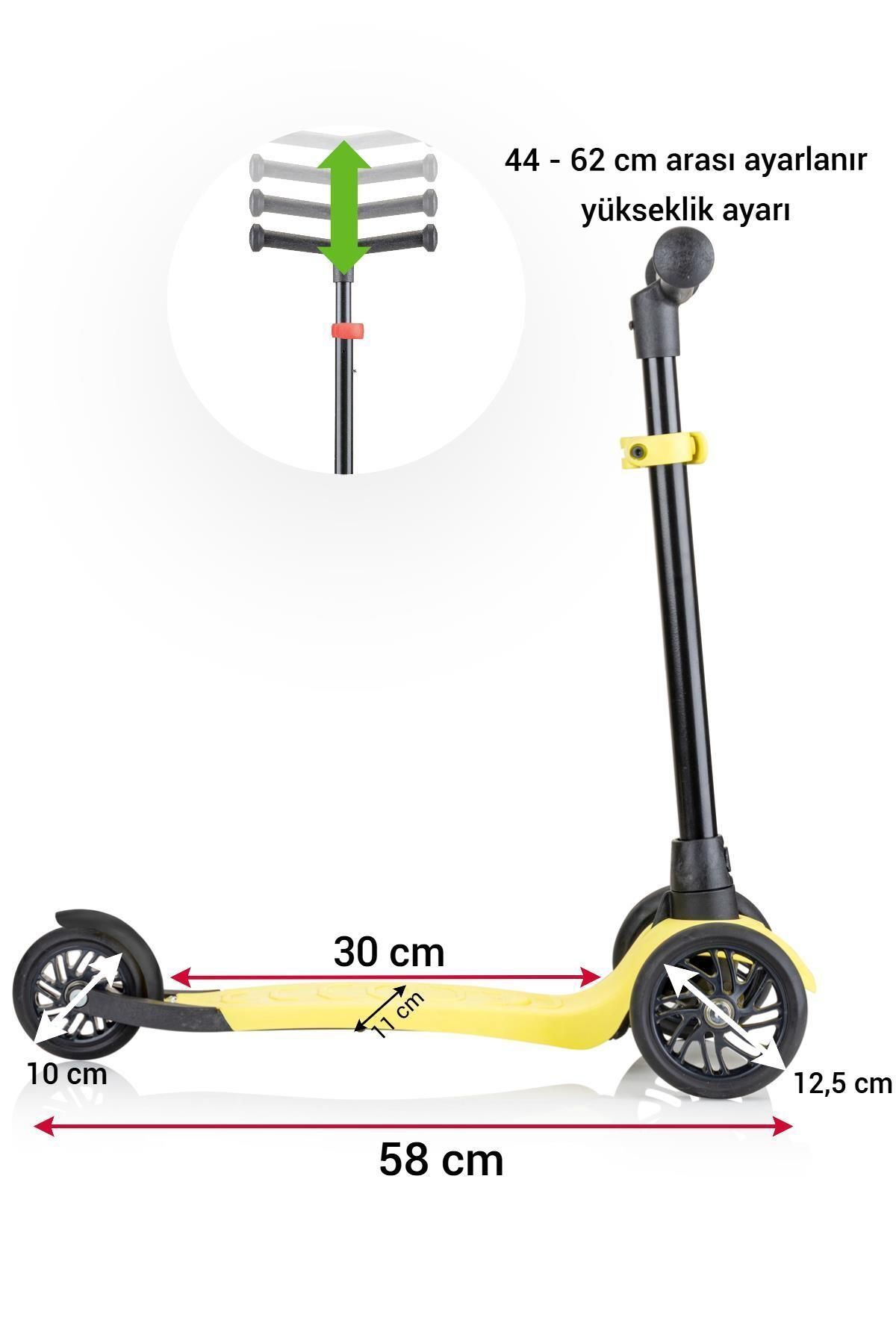 VaVbaby%203%20Tekerli%20Yükseklik%20Ayarlı%20Ziply%20Scooter%20Sarı