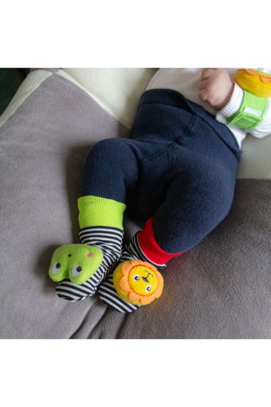 Babyjem%20Çıngıraklı%20Çorap%20ve%20Bileklik%20Karışık%20Desen