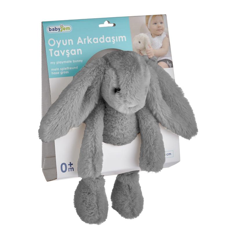 Babyjem%20Uyku%20Arkadaşım%20Oturabilen%20Tavşan%20Gri%2030cm