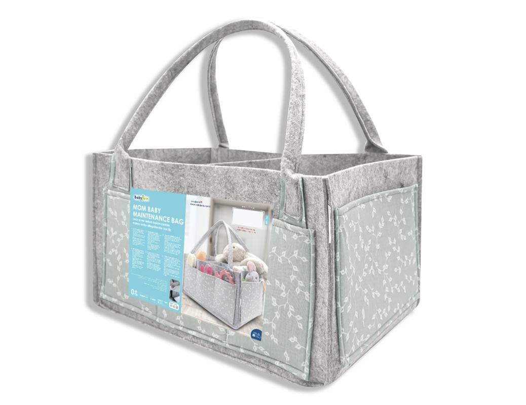 Babyjem%20Keçe%20Anne%20Bebek%20Bakım%20Çantası%20Yeşil%20Çiçek