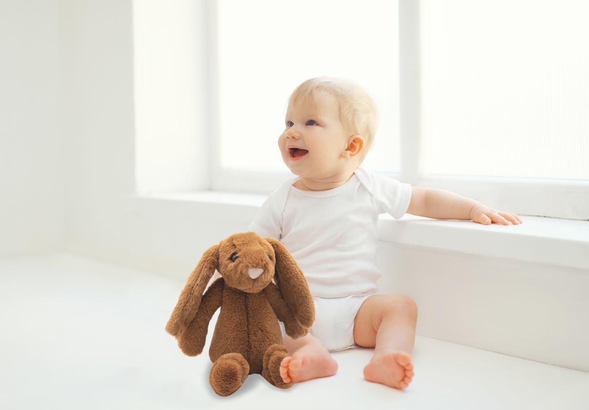 Babyjem%20Uyku%20Arkadaşım%20Oturabilen%20Tavşan%20Açık%20Kahve%2030cm