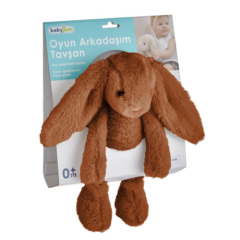 Babyjem%20Uyku%20Arkadaşım%20Oturabilen%20Tavşan%20Açık%20Kahve%2030cm