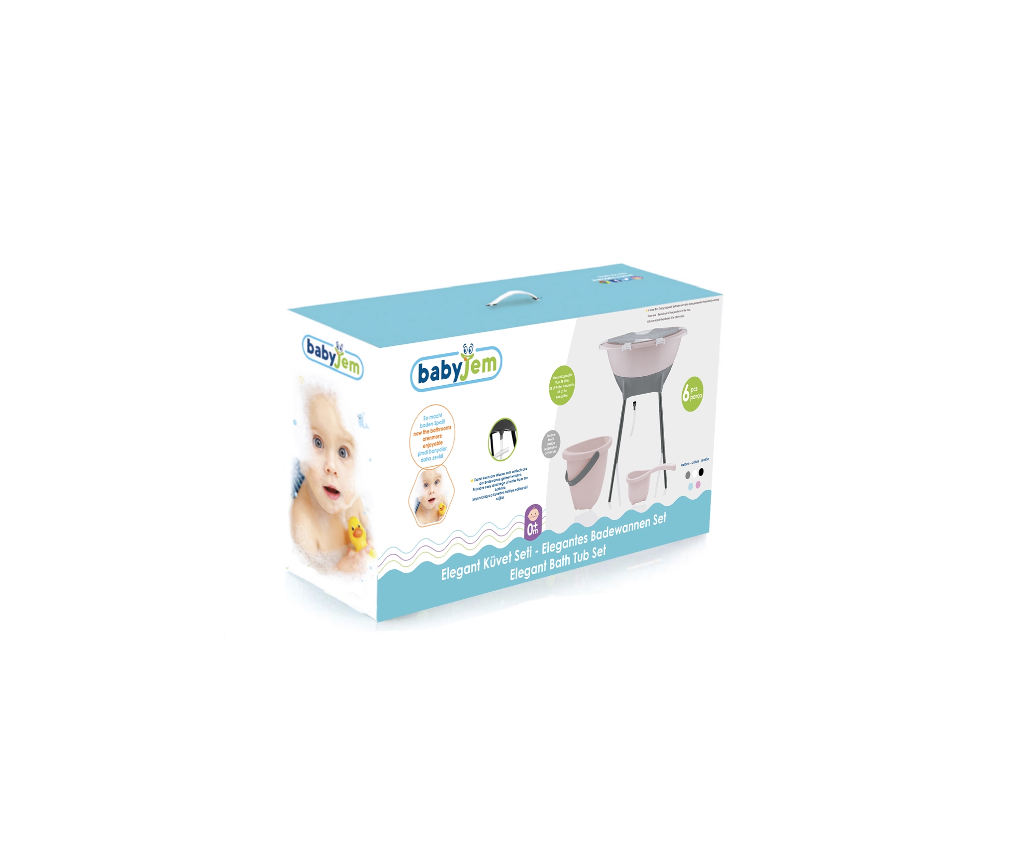 Babyjem%20Elegant%20Küvet%20Seti%20Pembe