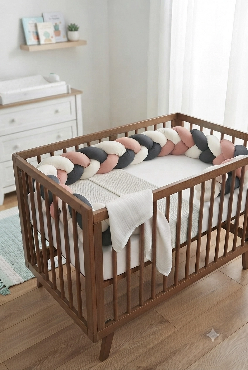 Babyjem%203’lü%20Örgü%20Beşik%20Kenarı%20Pembe