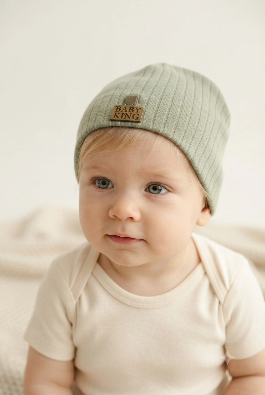Organik%20Pamuklu,%20Yumuşak%20Dokulu,%20Ribanalı%20Düz%20Model%203’lü%20Set%20Unisex%20Bebek%20Şapkası-Kiremit-Yeşil-Krem