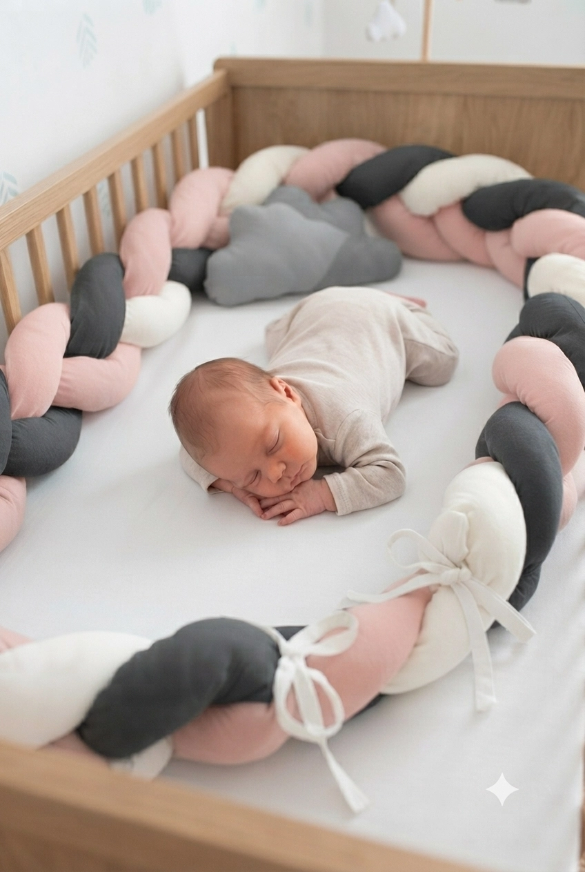 Babyjem%203’lü%20Örgü%20Beşik%20Kenarı%20Pembe