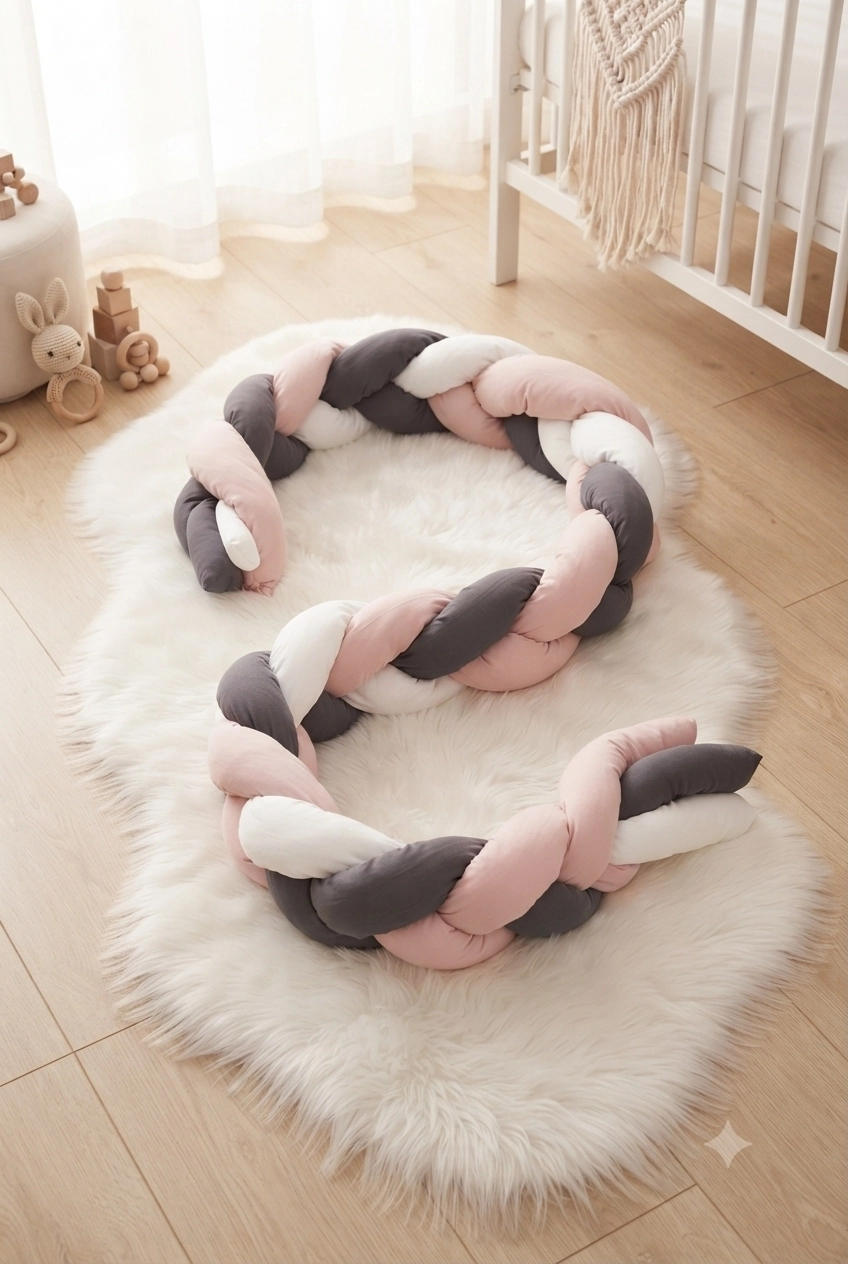 Babyjem%203’lü%20Örgü%20Beşik%20Kenarı%20Pembe