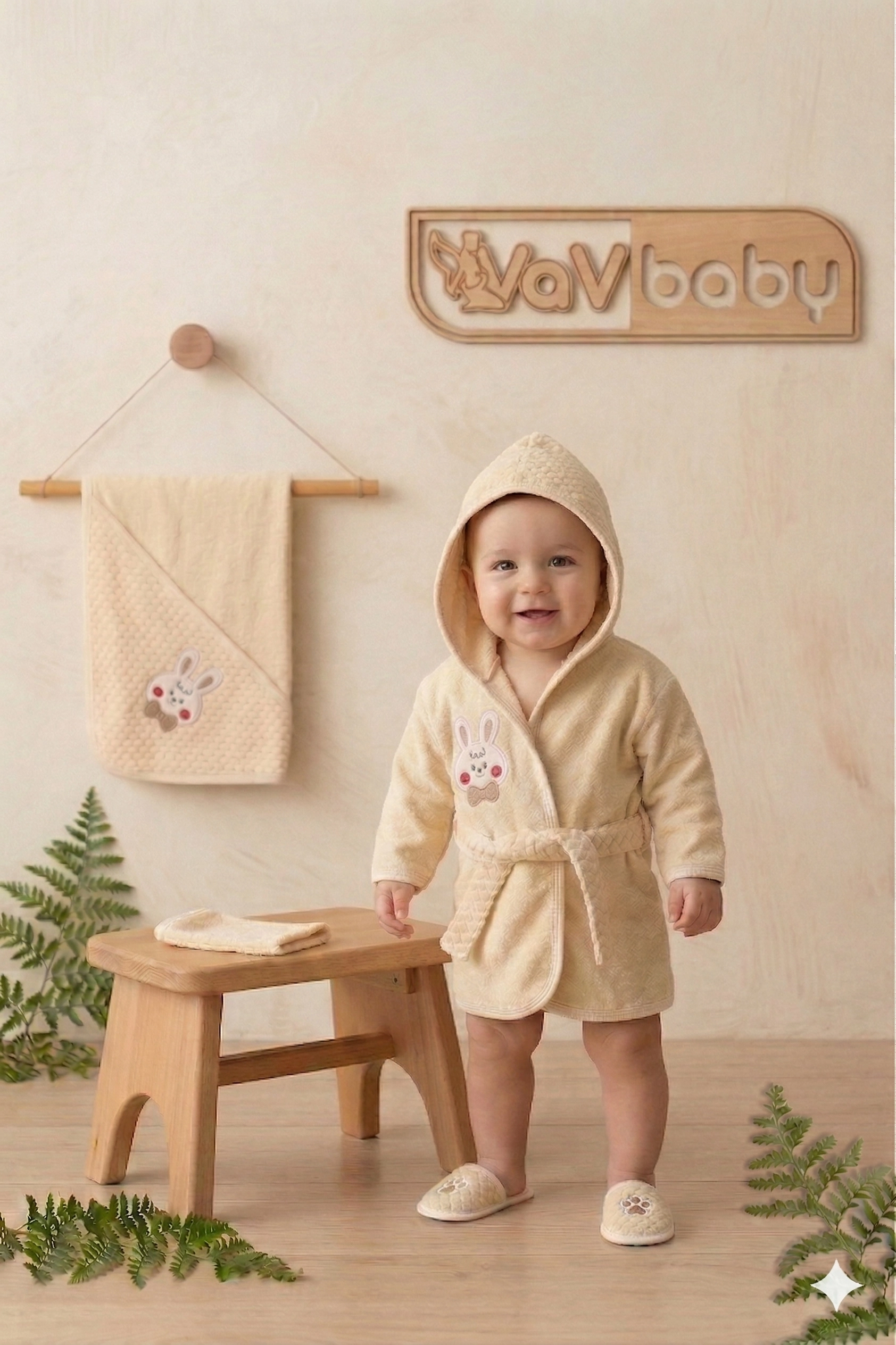VaVbaby%20Organik%20Bambu%20Bebek%20Havlu%20Bornoz%20Seti%20Bebek%20Havlu%20Kundak%20Rabbit