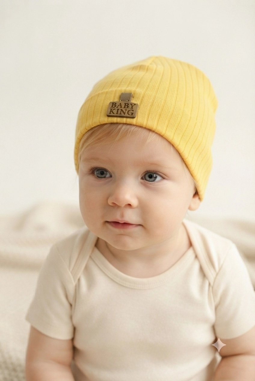 Organik%20Pamuklu,%20Yumuşak%20Dokulu,%20Ribanalı%20Düz%20Model%203’lü%20Set%20Unisex%20Bebek%20Şapkası%20(Lacivert-Sarı-Beyaz)