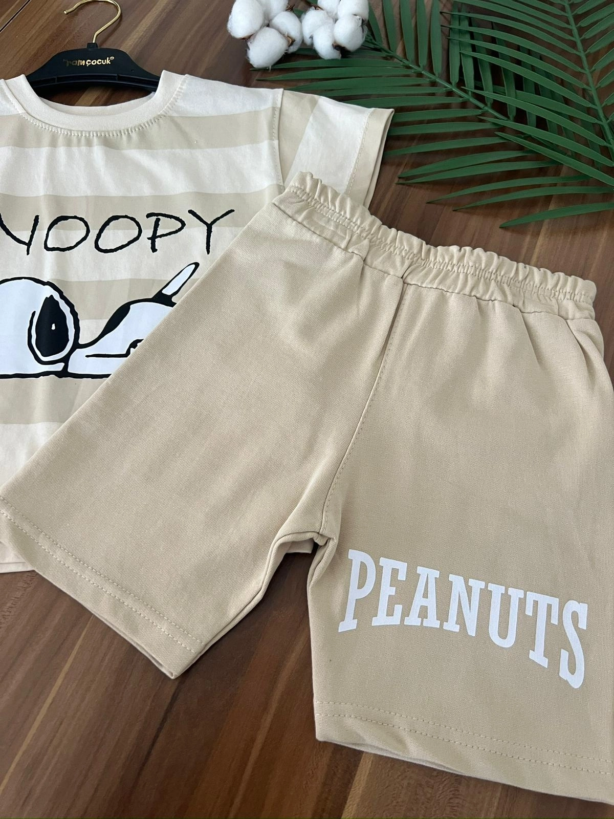 VaVbaby%20Snoopy%20Baskılı%20Erkek%20Yazlık%20Şortlu%20Takım