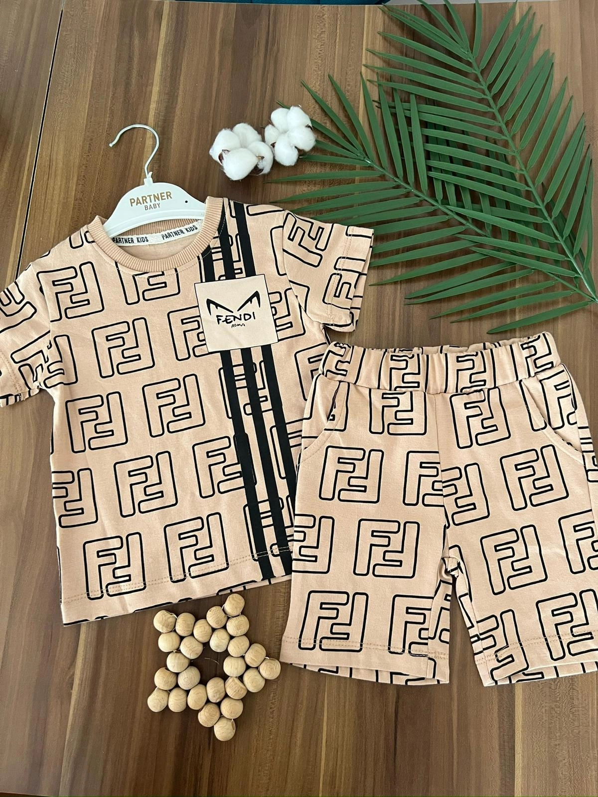 VaVbaby%20F%20Desen%20Çocuk%20Yazlık%20Şortlu%20Takım