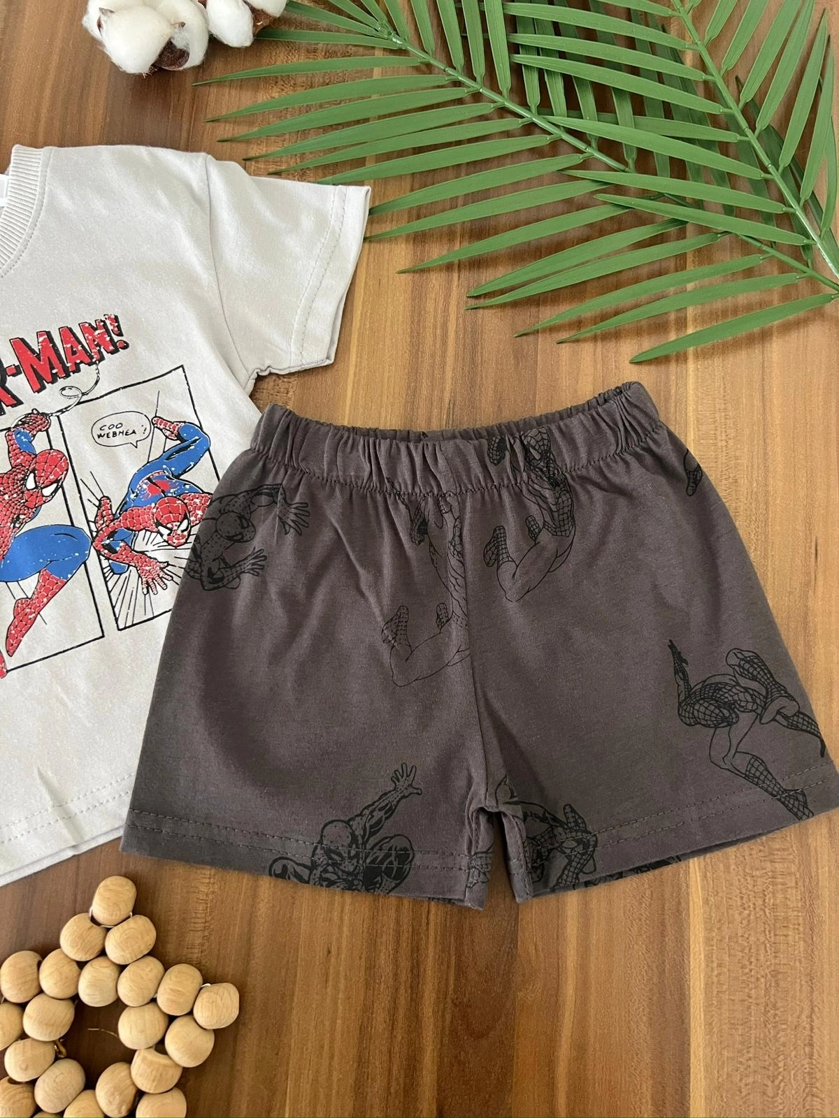 VaVbaby%20Spiderman%20Örümcek%20Adam%20Baskılı%20Yazlık%20Erkek%20Çocuk%20Şortlu%20Takım