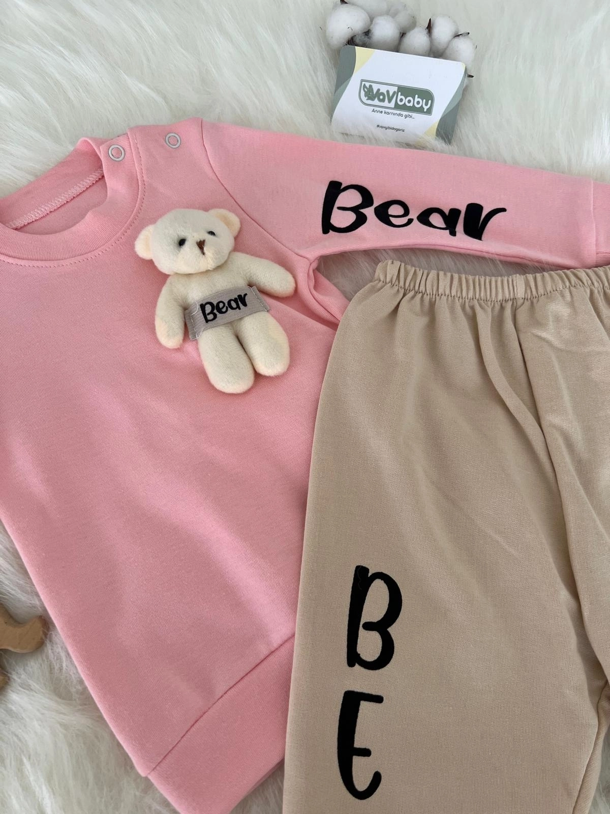 VaVbaby%20Ayıcıklı%20Bebek%20Penye%20Takım%20Bebek%20Pijama%20Takımı