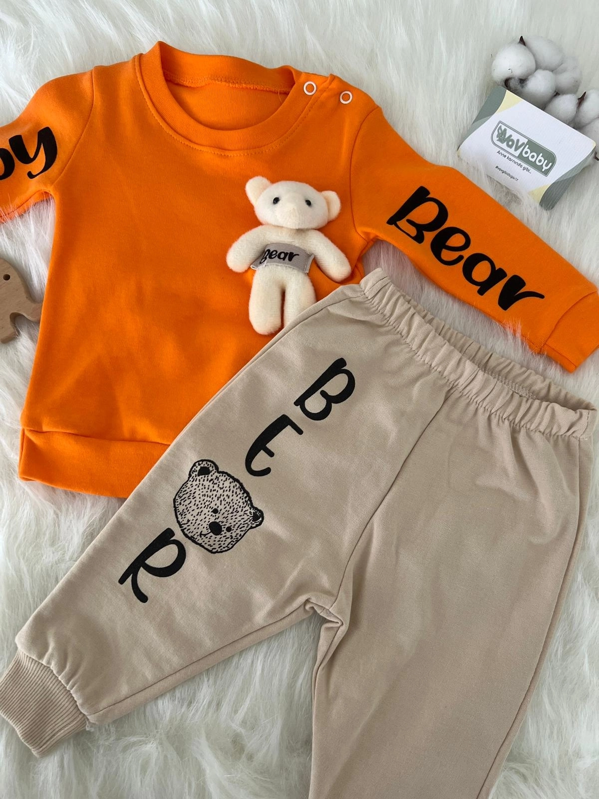 VaVbaby%20Ayıcıklı%20Bebek%20Penye%20Takım%20Bebek%20Pijama%20Takımı