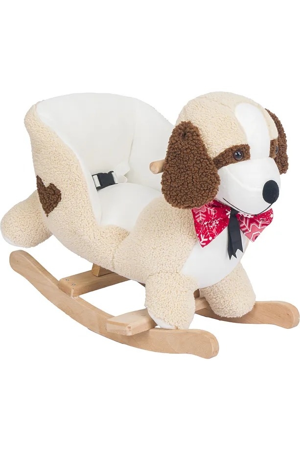 VaVbaby%20Sallanan%20At%20Ahşap%20Peluş%20Yumuşak%20-%20Köpek%20Latte