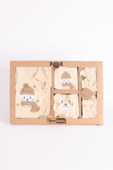 VaVBaby Organik Hastane Çıkışı 8’li Polar Bear Ekru