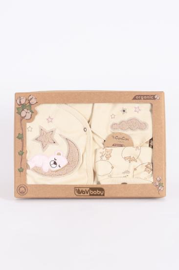 VavBaby Organik Hastane Çıkışı 5’li Uyuyan Ayı- Pembe