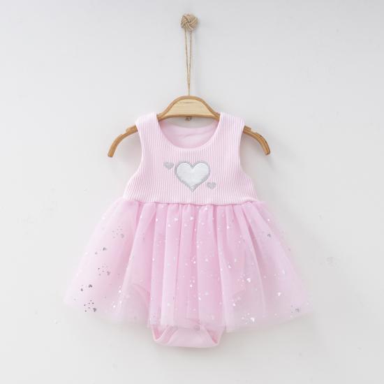 VaVbaby Kız Bebek Çocuk Prenses Kabarık Tütü Elbise Pembe Kalpli