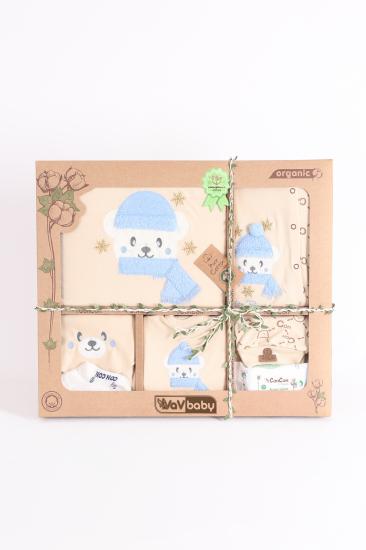 VaVBaby Organik Hastane Çıkışı 10’lu Polar Bear-Mavi