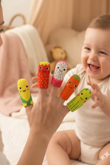 5’li Eğitici ve Eğlenceli Parmak Kukla Seti Meyveler