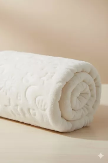 Yumuşak Dokulu Kabartma Desenli Peluş Bebek Battaniyesi