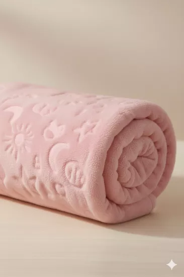 Yumuşak Dokulu Kabartma Desenli Peluş Bebek Battaniyesi