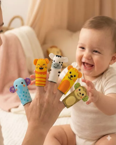 5’li Eğitici ve Eğlenceli Parmak Kukla Seti Safari