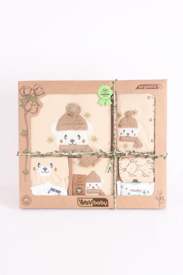 VaVBaby Organik Hastane Çıkışı 10’lu Polar Bear-Ekru