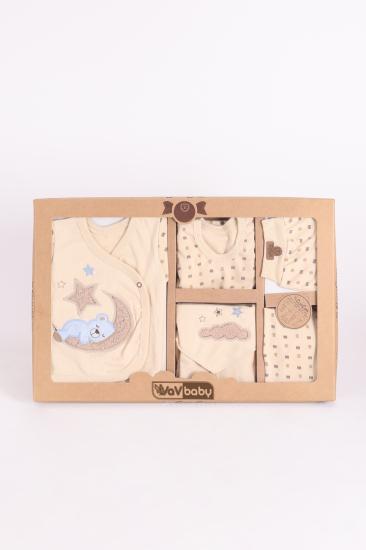 VaVBaby Organik Hastane Çıkışı 8’li Sleepy Bear Mavi